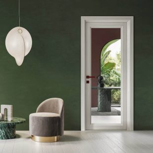 Usa batanta de interior din lemn cu sticla – Garofoli colectia Climb model TESSA Perla