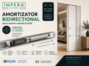 Amortizator Eclisse Bidirectional (Soft Close) pentru Uși Culisante în Perete