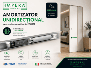 Amortizator Eclisse Unidirectional (Soft Close) pentru uși culisante în perete